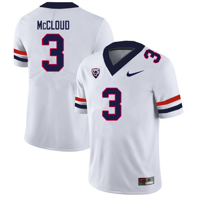 Men #3 Jordan McCloud Arizona Wildcats College Football Jerseys Sale-White - Click Image to Close